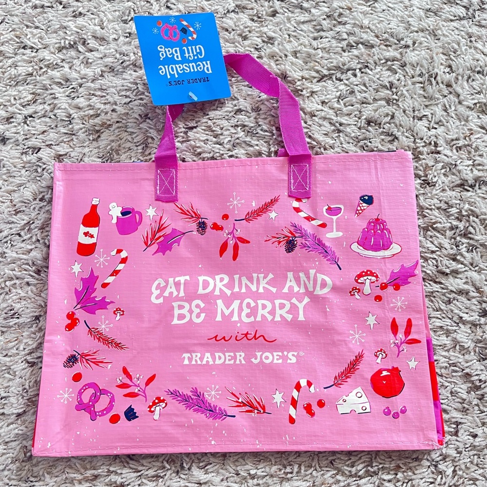 Set of 3 Trader Joes Holiday Reusable Gift Bags Tote Bag🎀 - Picture 2 of 4